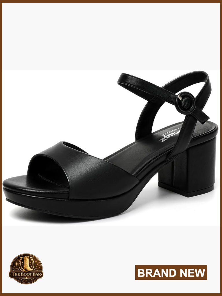 Chunky Block Heel Sandals Platform Open Toe Strappy Ankle Strap Heels